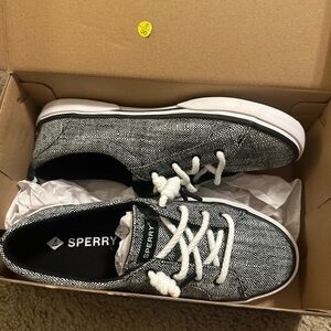 Sperry Women's Gray and White Sneakers